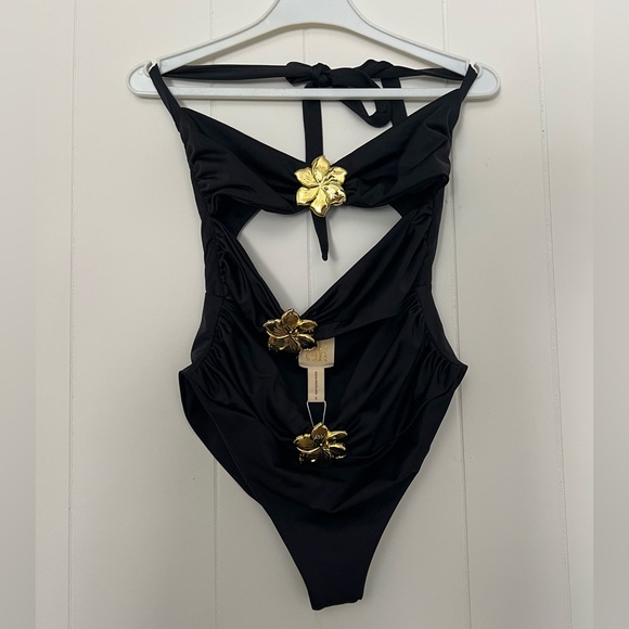 NEW Cin Cin Diamond Cutout One Piece - Black Size S - Picture 6 of 9